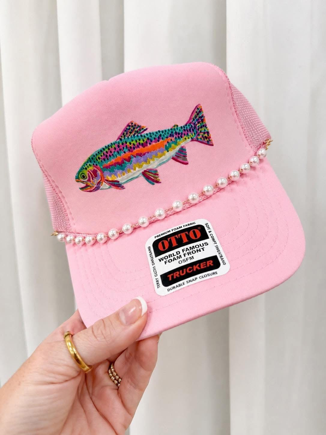 Fish Hat with Pearl Chain