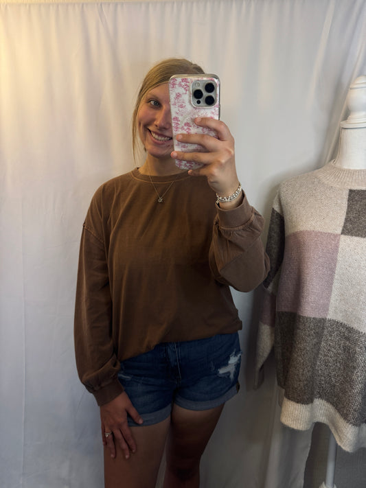Brown Basic Long Sleeve by J.O.A.