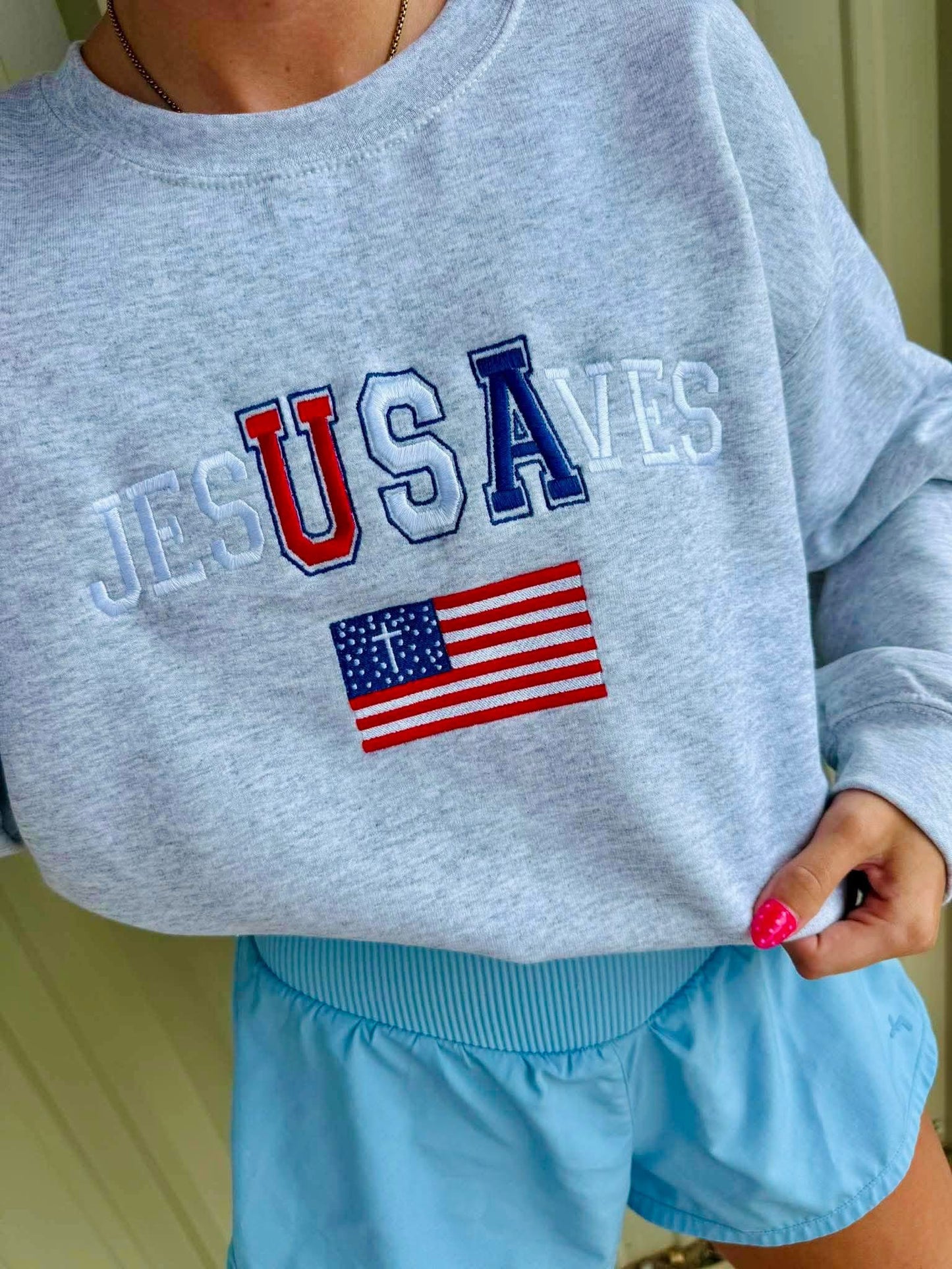 Jesus Saves Embroidered Graphic